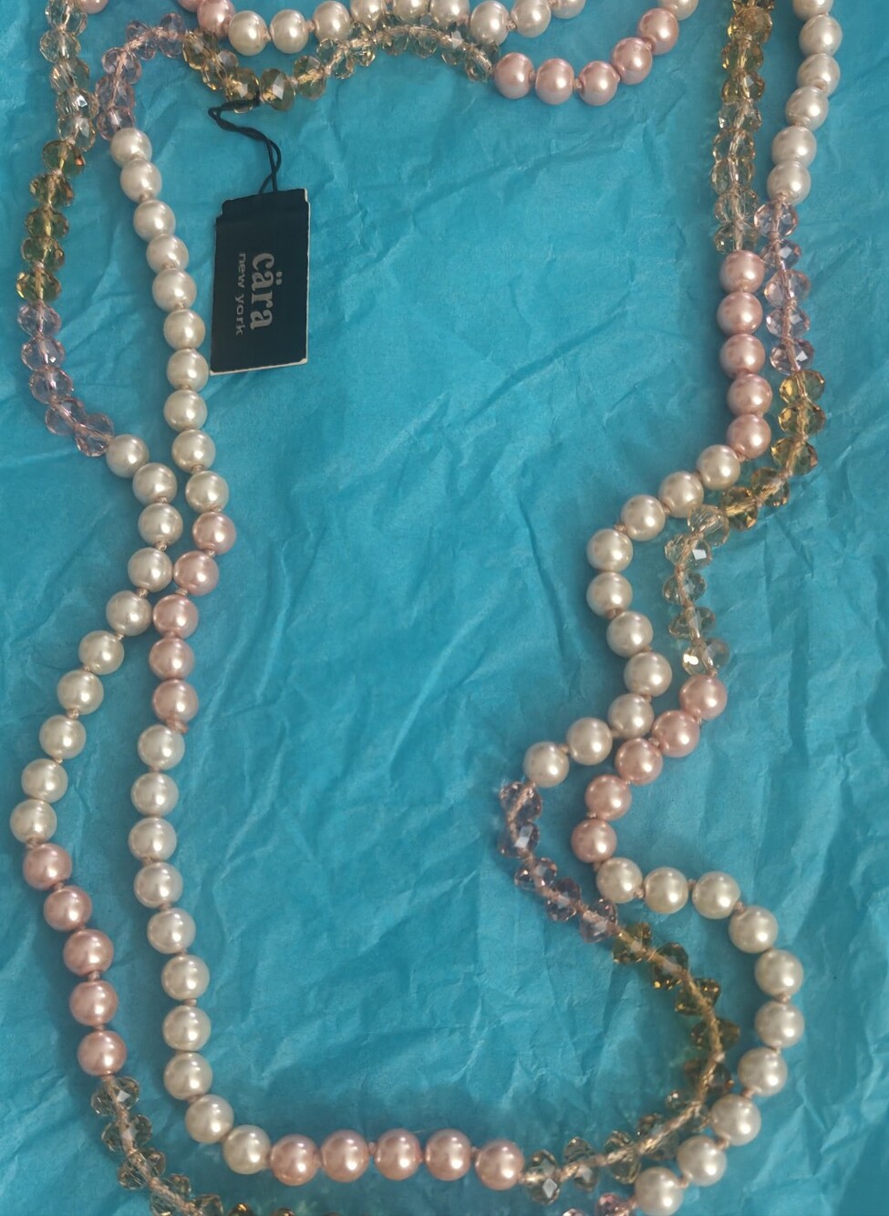 Cara New York Pink & White Multi-Strand Pearl Necklace